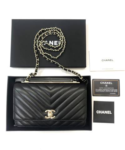 Клатч Сhan**l Chevron Trendy CC WOC Black